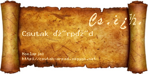 Csutak Árpád névjegykártya