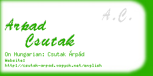 arpad csutak business card